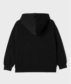sweat a capuche en molleton uni fille noir standard sweatsI937001_3