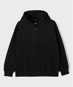 sweat a capuche en molleton uni fille noir standard sweatsI937001_4