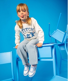 GEMO Sweat en molleton imprimé fille - Stitch Beige