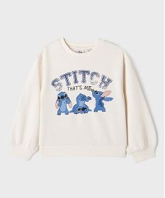 sweat en molleton imprime fille - stitch beige sweatsI939001_2
