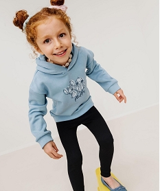 GEMO Sweat à capuche en molleton imprimé fille - Stitch bleu standard
