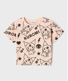 GEMO Tee-shirt manches courtes imprimé coupe oversize fille - Kuromi rose standard