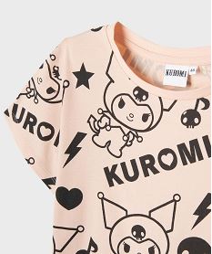 tee-shirt manches courtes imprime coupe oversize fille - kuromi rose standard tee-shirtsI939401_2