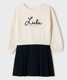 robe bicolore avec inscription brodee fille - lulucastagnette beigeI939601_2