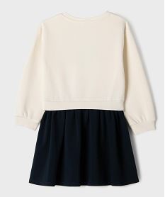 robe bicolore avec inscription brodee fille - lulucastagnette beigeI939601_4
