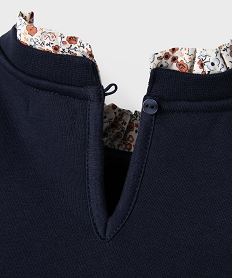 sweat a col fronce et inscription brodee fille - lulucastagnette bleu sweatsI939801_4