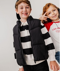 GEMO Sweat à rayures avec col chemise garçon noir standard