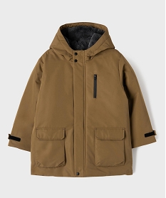 GEMO Parka à capuche avec doublure douillette garçon marron standard