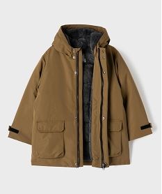 parka a capuche avec doublure douillette garcon marron standardI943001_2