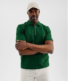 polo manches courtes a col zippe homme vert standard polosI944801_3