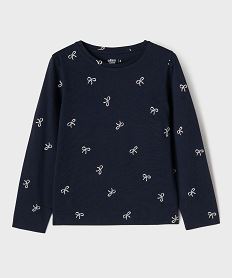 GEMO Tee-shirt manches longues imprimé fille Bleu