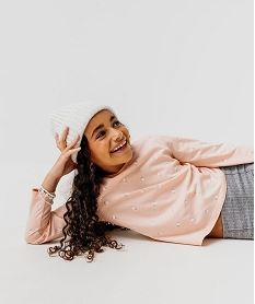 GEMO Tee-shirt manches longues imprimé fille rose standard