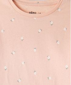 tee-shirt manches longues imprime fille rose standardI946001_3