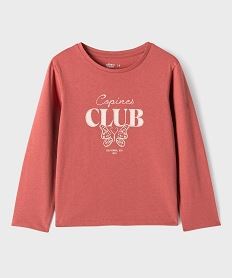 GEMO Tee-shirt manches longues avec motif girly fille rose standard