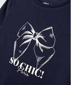 tee-shirt manches longues avec motif girly fille bleuI946801_2