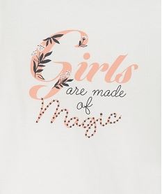 tee-shirt manches longues avec motif devant fille beigeI947201_2