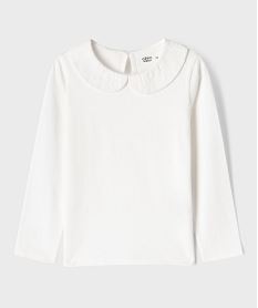 GEMO Tee-shirt manches longues avec col Claudine fille Beige