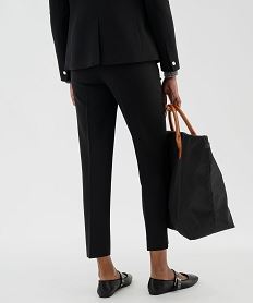 pantalon de tailleur 910e coupe ajustee a fentes chevilles femme noir standard pantalonsI951001_3