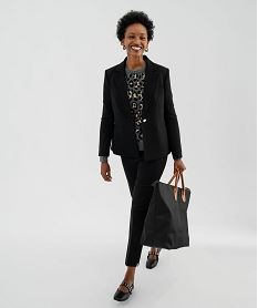 pantalon de tailleur 910e coupe ajustee a fentes chevilles femme noir standard pantalonsI951001_4