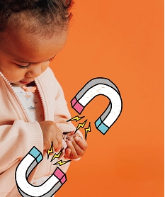 sweat a capuche fermeture zippee aimantee bebe fille rose standardI951801_2