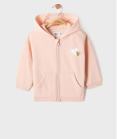 sweat a capuche fermeture zippee aimantee bebe fille rose standardI951801_4