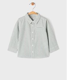 GEMO Chemise rayée en coton bébé garçon Vert