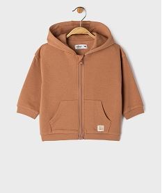 GEMO Sweat zippé à capuche à zip magnétique bébé garçon marron standard