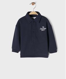 GEMO Sweat à col chemise bébé garçon noir standard