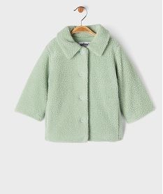GEMO Manteau en sherpa fermeture boutons bébé fille vert standard