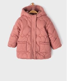 GEMO Manteau à capuche réversible bébé fille Rose