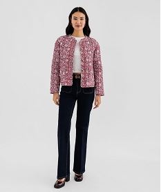 veste matelassee a col rond a motifs femme rose manteauxI957601_4