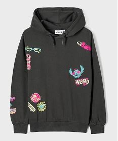 sweat a capuche en molleton imprime fille - stitch gris standardI958201_2