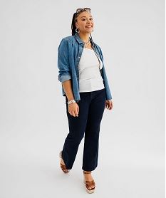chemise en jean manches longues et bouton-pression femme bleu standardI958601_4