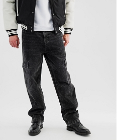 GEMO Jean large coupe cargo homme Gris