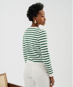 gilet raye en maille viscose douce et epaisse femme imprimeI960101_3