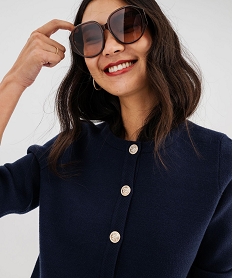 gilet en maille viscose douce et epaisse femme[missing] bleu giletsI960301_2