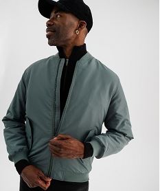 blouson zippe style bombers homme vert standard doudouneI962101_2