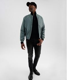 blouson zippe style bombers homme vert standard doudouneI962101_4