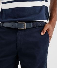 pantalon chino en coton stretch avec ceinture tressee homme bleuI962901_2