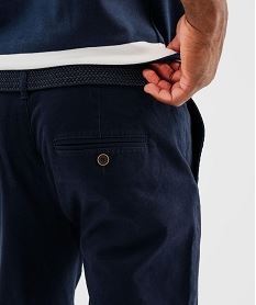 pantalon chino en coton stretch avec ceinture tressee homme bleuI962901_3