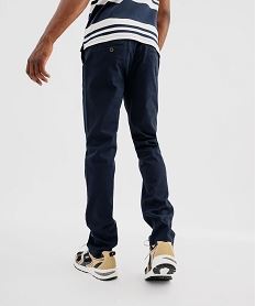 pantalon chino en coton stretch avec ceinture tressee homme bleuI962901_4