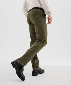 pantalon chino en coton stretch avec ceinture tressee homme kaki standardI963101_4
