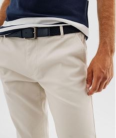 pantalon chino en coton stretch avec ceinture tressee homme beige standardI963301_2