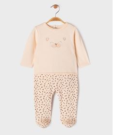 GEMO Pyjama dors-bien en velours à motif léopard bébé fille Beige