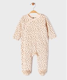 GEMO Pyjama en velours à motif léopard ouverture devant bébé fille Beige