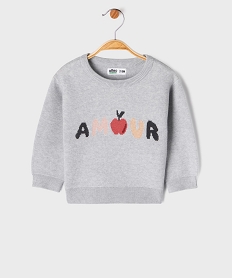 GEMO Pull en maille épaisse avec message bébé fille gris standard