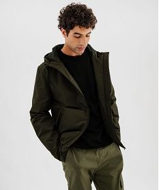 blouson impermeable a capuche homme kaki fonce blousonsI965201_4