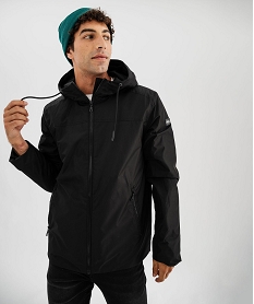 GEMO Blouson imperméable à capuche homme noir standard