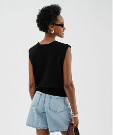 gilet sans manches en laine a poches et gros boutons femme noir standardI965801_3