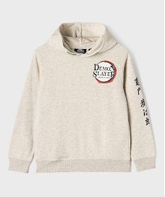 GEMO Sweat à capuche avec motif poitrine et dos garçon - Demon Slayer beige standard